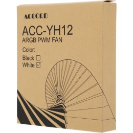 Вентилятор для корпуса Accord ACC-YH12 ARGB 120х120x25 белый 4-pin 27дБ (ACC-YH12 ARGB WHITE) brown box