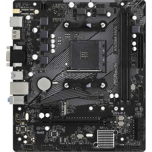 Купить материнскую плату Asrock A520M-HVS для AMD AM4 с поддержкой 8ch звук и HDMI