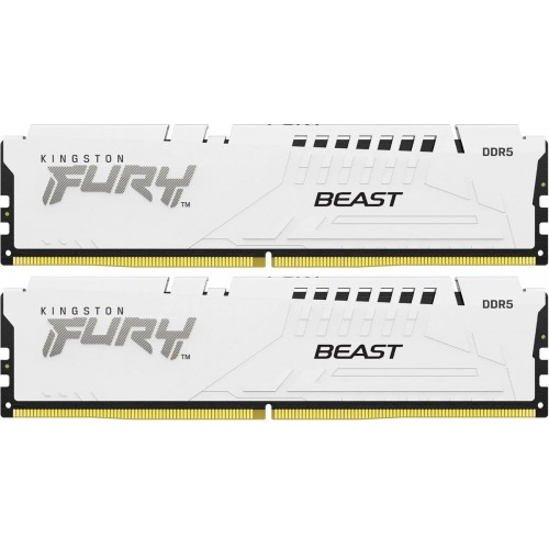 Купить оперативную память Kingston 32GB DDR5 5600MT/s CL36 DIMM (2 шт) FURY Beast White EXPO – Высокая производительность для геймеров