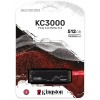 Твердотельный накопитель/ Kingston SSD KC3000, 512GB, M.2(22x80mm), NVMe, PCIe 4.0 x4, 3D TLC, R/W 7000/3900MB/s, IOPs 450 000/900 000, DRAM buffer 512MB, TBW 400, DWPD 0.71, with Heat Spreader (60 мес) Kingston