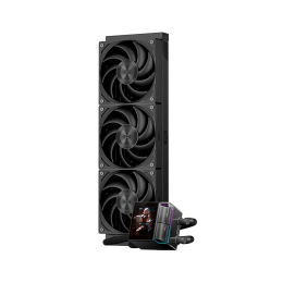 Система охлаждения/ Water Cooling System PCCooler DS360 Display BK (310W, 360mm, LED, Black, ARGB Pump/ Fans: 3x120mm, 90.56CFM, 39.8dBA, 2500RPM/ Pump height 65mm, 15dBA, 2600RPM, Rad thickness 27mm/ S: 1851, 1700, 1200, 115X, AM5, AM4)