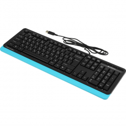 Клавиатура A4Tech FK10 черный/синий USB (FK10 BLUE) каб.:1.5м