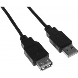 Кабель-удлинитель KingPrice KP-AmAf-v2-1.5m ver2.0 USB A(m) USB A(f) 1.5м черный