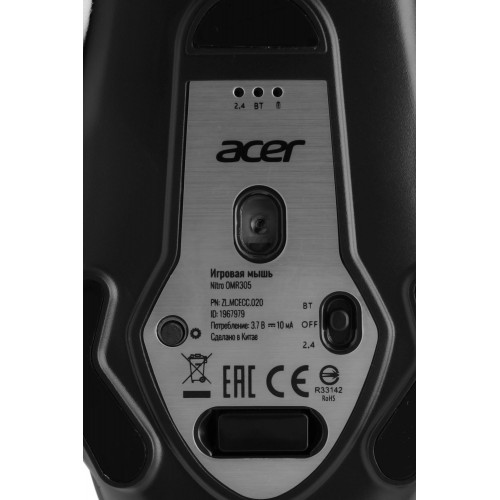 Мышь Acer Nitro OMR305 черный оптическая 3200dpi беспров. BT/Radio USB 6but (ZL.MCECC.020)