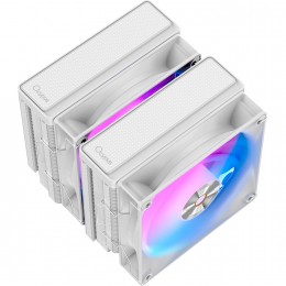 Кулер для процессора/ CPU Cooler Ocypus Delta A62 WH ARGB (260W, 4-pin PWM, 156mm, Al/Cu, 6x6mm, ARGB, 2x120mm, 73CFM, 29dBA, 2000RPM, S: 1851/1700/1200/115X, AM5/AM4, white)