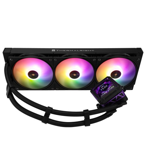 Водяное охлаждение для процессора/ Water Cooling System Thermalright Frozen Warframe Pro 360 Black Argb (360mm, Black, ARGB/ Fans: 3x120mm, 70.84CFM, 29.8dBA, 2000RPM/ Pump height 60mm, 23dBA, 3000RPM, Rad thickness 27mm/ S: 1200, 1700, 1851, 2011, 2066, 