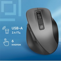 Мышь Оклик 504MW черный/серый оптическая 1600dpi silent беспров. USB 6but (2004736)
