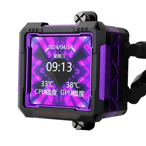 Водяное охлаждение для процессора/ Water Cooling System Thermalright Frozen Warframe Pro 360 Black Argb (360mm, Black, ARGB/ Fans: 3x120mm, 70.84CFM, 29.8dBA, 2000RPM/ Pump height 60mm, 23dBA, 3000RPM, Rad thickness 27mm/ S: 1200, 1700, 1851, 2011, 2066, 