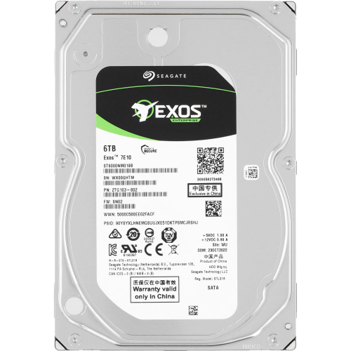 Жесткий диск/ HDD Seagate SATA Exos 7E10 6Tb 7200 256Mb 1 year warranty