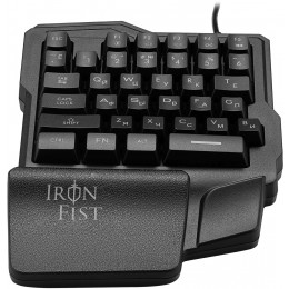 Игровой блок Оклик 701G IRON FIST черный USB for gamer LED (подставка для запястий) (1196590) кабель 1.8м