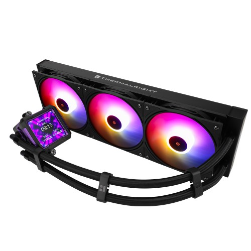 Водяное охлаждение для процессора/ Water Cooling System Thermalright Frozen Warframe Pro 360 Black Argb (360mm, Black, ARGB/ Fans: 3x120mm, 70.84CFM, 29.8dBA, 2000RPM/ Pump height 60mm, 23dBA, 3000RPM, Rad thickness 27mm/ S: 1200, 1700, 1851, 2011, 2066, 