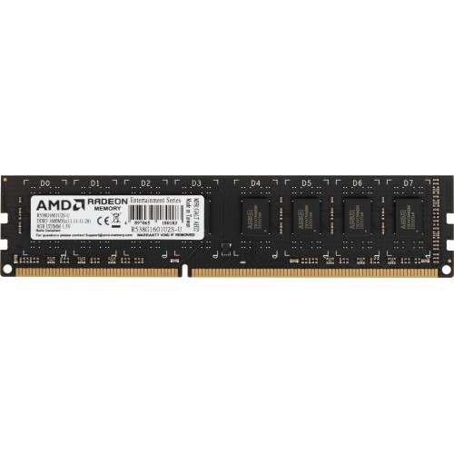 Память DDR3 8GB 1600MHz AMD R538G1601U2S-U RTL - Высокопроизводительная Оперативная Память PC3-12800 CL11 DIMM 240-pin