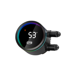Система охлаждения/ Water Cooling System PCCooler DA360 Pro ARGB Digital BK (300W, 360mm, LED temp., Black, ARGB/ Fans: 3x120mm, 75.8CFM, 33.7dBA, 2200RPM/ Pump height 57mm, 28dBA, 3000RPM, Rad thickness 27mm/ S: 1851, 1700, 1200, 20XX, 115X, AM5, AM4)