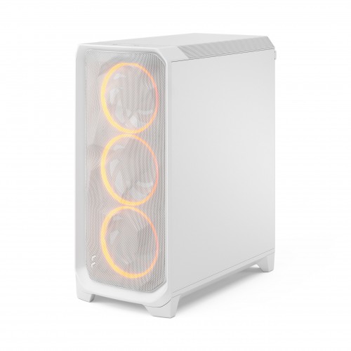 Корпус ПК без блока питания/ Case Fractal Design Meshify 3 RGB TG Clear Tint, Midi-Tower, 3x140mm ARGB, 2xUSB-A 3.2 + 1xUSB 3.2 Type-C E-ATX, ATX, mATX, mITX, White Fractal Design