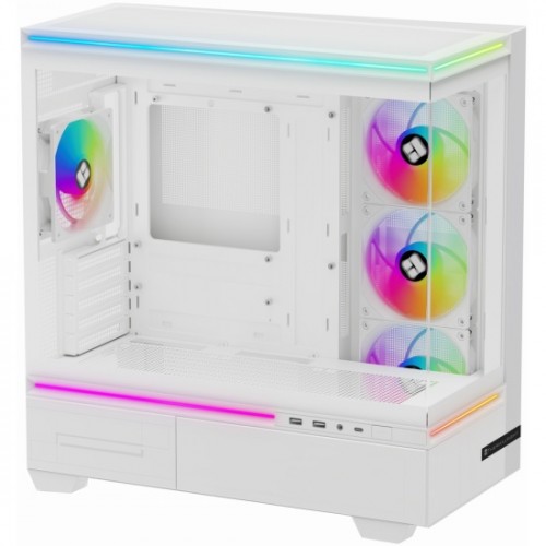 Корпус без блока питания/ Case Thermalright M10 FAN4-C, Mini-Tower, TG, 4x120mm ARGB, 2xUSB-A 3.0, 1xUSB Type-C, mATX, mITX White