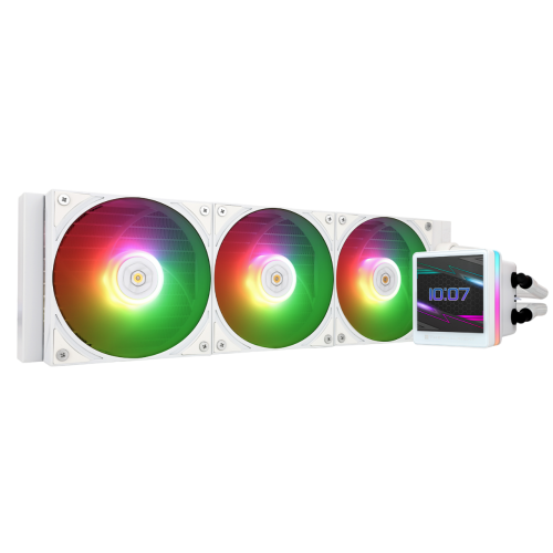 Водяное охлаждение для процессора/ Water Cooling System Thermalright Grand Vision 360 (360mm, LED, White, ARGB/ Fans: 3x120mm, 80.45CFM, 29.4dBA, 2150RPM/ Pump height 72.5mm, 6400RPM, Rad thickness 27mm/ S: 1700, 1200, 1851, 115X, 2011, 2066, AM5, AM4) Th