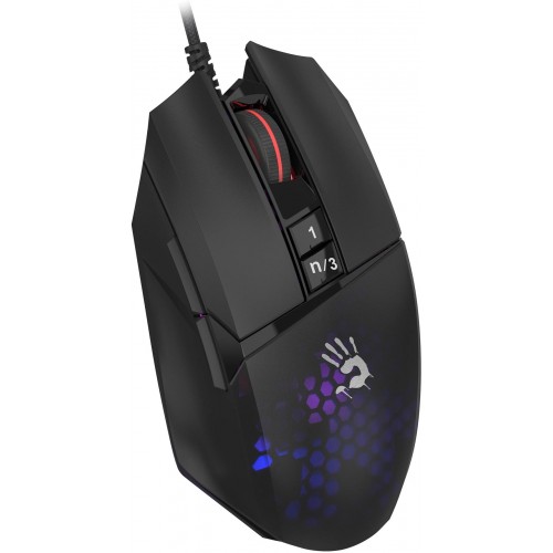 Купить оптическую мышь A4Tech Bloody W65 Max Mini черного цвета с 12000dpi и 9 кнопками – идеальный выбор для геймеров!