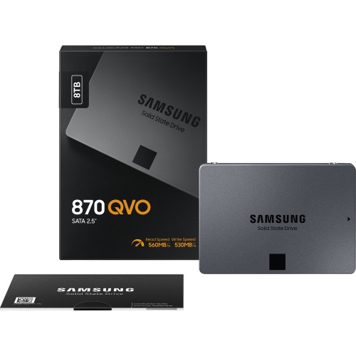 Купить Samsung SSD 870 QVO 8000GB 2.5 SATA3 - Высокоскоростной Твердотельный Накопитель с 2880 TBW и 12 Месяцами Гарантии