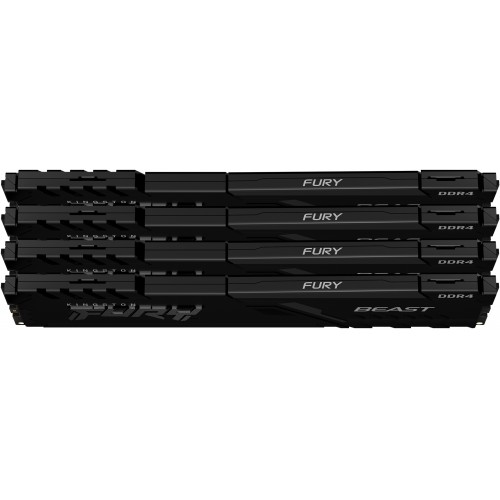 Память оперативная/ Kingston 64GB 3200MT/s DDR4 CL16 DIMM (Kit of 4) 1Gx8 FURY Beast Black Kingston