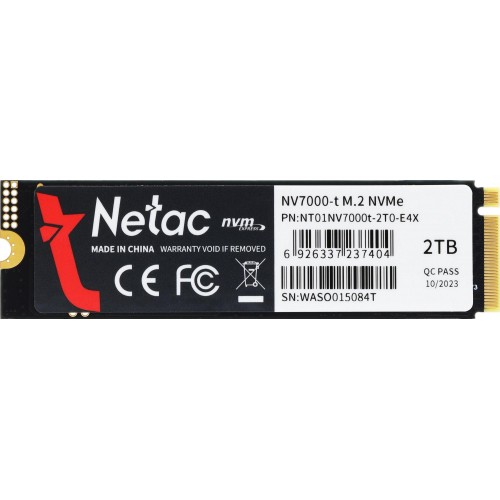 Купить твердотельный накопитель Netac PCIe 4.0 x4 2TB NT01NV7000t-2T0-E4X M.2 2280 для высокой производительности