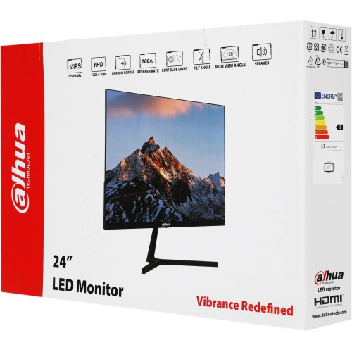 Монитор Dahua 23.8" DHI-LM24-B201S черный IPS LED 5ms 16:9 HDMI M/M матовая 1000:1 250cd 178гр/178гр 1920x1080 100Hz VGA FHD 2.82кг