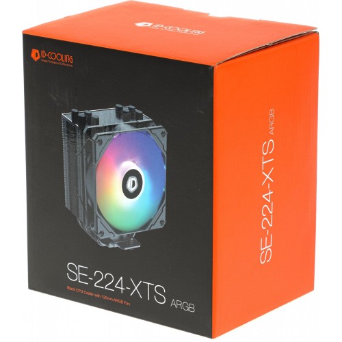 Кулер ID-Cooling SE-224-XTS ARGB Soc-AM5/AM4/1200/1700/1851 черный 4-pin 29dB Al+Cu 220W 650gr Ret (SE-224-XTS ARGB) [SE-224-XTS ARGB]
