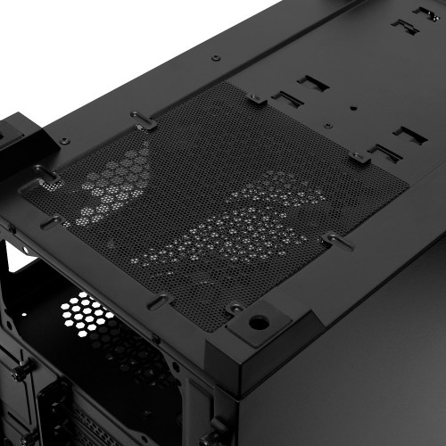 Корпус без блока питания/ Case HSPD M340, Mesh Mid Tower, Black, TG, 0.5 SPCC, no fans, mATX, mITX, 165/350/200mm, 2x2.5", 2x3.5", 4xPCI, 1xUSB-A 3.0, 2xUSB-A 2.0, 415x220x410mm HSPD