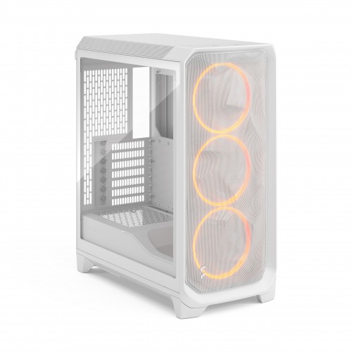 Корпус ПК без блока питания/ Case Fractal Design Meshify 3 RGB TG Clear Tint, Midi-Tower, 3x140mm ARGB, 2xUSB-A 3.2 + 1xUSB 3.2 Type-C E-ATX, ATX, mATX, mITX, White Fractal Design