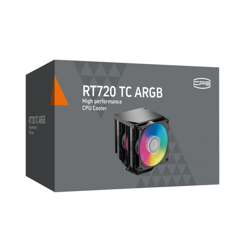 Кулер для процессора PCCooler RT720 TC ARGB BK - Эффективное охлаждение с RGB подсветкой (270W, 4-pin PWM, 2x120mm) для сокетов AM5/AM4