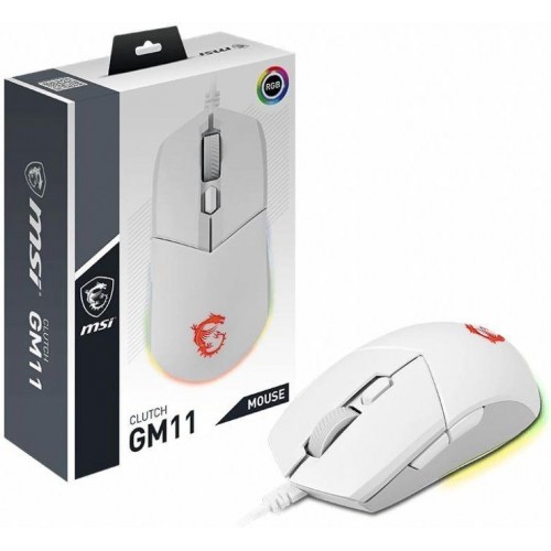 Мышь MSI Clutch GM11 белый оптическая 5000dpi USB 5but (S12-0401970-CLA)