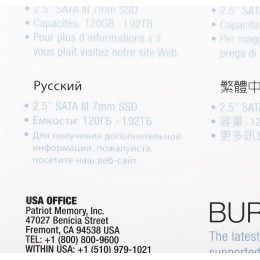 Твердотельный накопитель Patriot SATA-III 1.92TB PBE192TS25SSDR Burst Elite 2.5" [PBE192TS25SSDR]