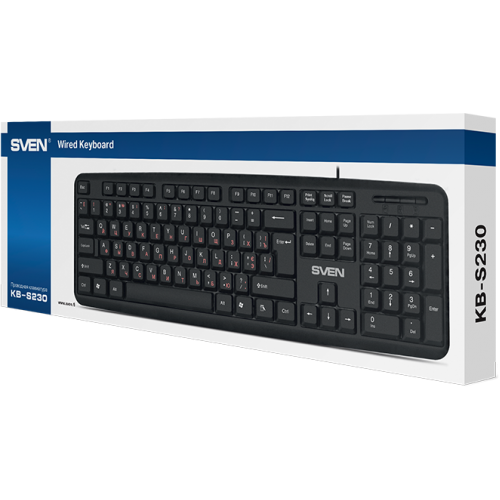 Клавиатура SVEN KB-S230 чёрная (104кл, каб. 2м) Sven