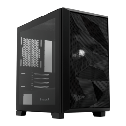 Корпус без блока питания/ Case HSPD M340, Mesh Mid Tower, Black, TG, 0.5 SPCC, no fans, mATX, mITX, 165/350/200mm, 2x2.5", 2x3.5", 4xPCI, 1xUSB-A 3.0, 2xUSB-A 2.0, 415x220x410mm