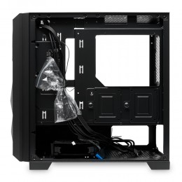 Корпус без блока питания/ Case HSPD M340, Mesh Mid Tower, Black, TG, 0.5 SPCC, no fans, mATX, mITX, 165/350/200mm, 2x2.5", 2x3.5", 4xPCI, 1xUSB-A 3.0, 2xUSB-A 2.0, 415x220x410mm