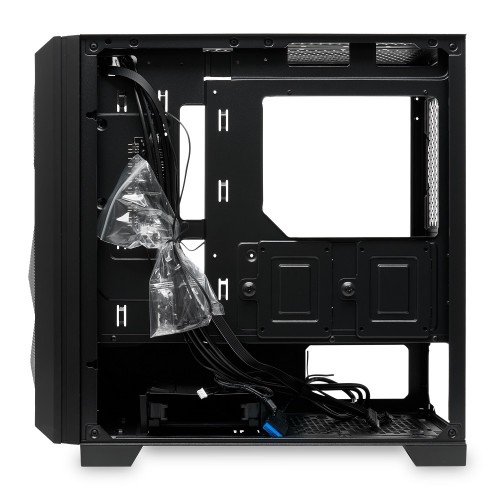 Корпус без блока питания/ Case HSPD M340, Mesh Mid Tower, Black, TG, 0.5 SPCC, no fans, mATX, mITX, 165/350/200mm, 2x2.5", 2x3.5", 4xPCI, 1xUSB-A 3.0, 2xUSB-A 2.0, 415x220x410mm HSPD