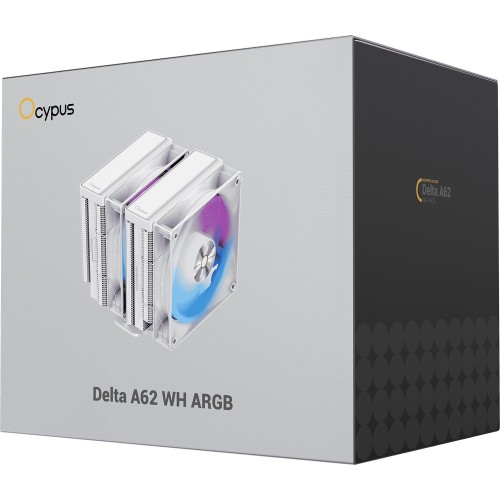 Кулер для процессора Ocypus Delta A62 WH ARGB - Высокопроизводительный CPU Cooler с RGB, 260W и 120мм вентиляторами