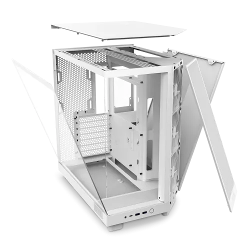 Корпус без блока питания/ Case NZXT H6 Flow, Midi-Tower, TG, 3x120mm, 2xUSB-A 3.2 + 1xUSB-C 3.2, ATX, mATX, mITX White NZXT