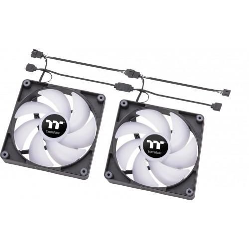 Вентилятор для корпуса Thermaltake CT140 ARGB 140 мм черный - 2 шт, 4-pin, 30.5 дБ (CL-F150-PL14SW-A)