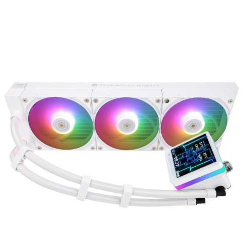 Водяное охлаждение для процессора/ Water Cooling System Thermalright Grand Vision 360 (360mm, LED, White, ARGB/ Fans: 3x120mm, 80.45CFM, 29.4dBA, 2150RPM/ Pump height 72.5mm, 6400RPM, Rad thickness 27mm/ S: 1700, 1200, 1851, 115X, 2011, 2066, AM5, AM4) Th
