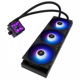 Водяное охлаждение для процессора/ Water Cooling System Thermalright Frozen Warframe Pro 360 Black Argb (360mm, Black, ARGB/ Fans: 3x120mm, 70.84CFM, 29.8dBA, 2000RPM/ Pump height 60mm, 23dBA, 3000RPM, Rad thickness 27mm/ S: 1200, 1700, 1851, 2011, 2066, 