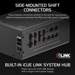 Блоки питания/ Power Supply Corsair HX1500i SHIFT, Model RPS0196, 1500W 80+ Platinum (ATX, 3.1, PCIe 5.1, Full modular, 1x24(20+4)pin, 2x12V-2x6, 2x4+4-pin CPU +12V (EPS), 8x4-pin Molex, 6x6+2-pin PCIe, 12xSATA3, Active, 140x140mm, 150x200x86mm, APFC, Pow
