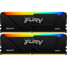 Память оперативная/ Kingston 64GB 3200MT/s DDR4 CL16 DIMM (Kit of 2) FURY Beast RGB