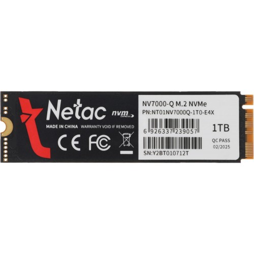 Купить твердотельный накопитель Netac PCIe 4.0 x4 1TB NT01NV7000Q-1T0-E4X M.2 2280 – высокая скорость и надежность для вашего ПК