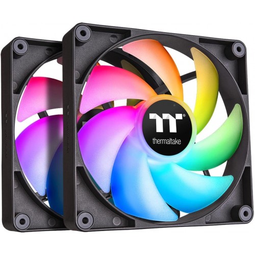 Вентилятор для корпуса Thermaltake CT140 ARGB 140 мм черный - 2 шт, 4-pin, 30.5 дБ (CL-F150-PL14SW-A)