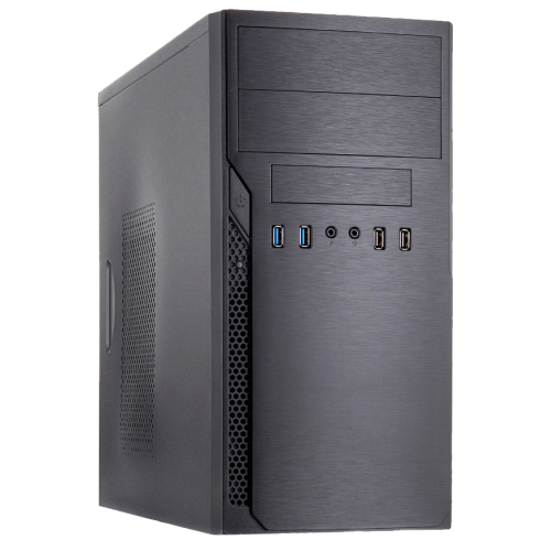 Корпус с блоком питания 450Вт./ Case Foxline FL-628, mATX, 2x5.25EXT, 1x3.5EXT, 3x3.5INT, 2xUSB2.0+2xUSB3.0, HDA, w/o FAN, w/450W ATX PSU, w/1.2m EU pwr cord Foxline