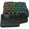 Игровой блок Оклик 701G IRON FIST черный с подсветкой и подставкой для запястий – USB кабель 1.8м для геймеров