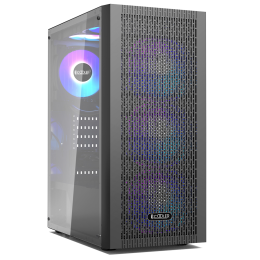 Корпус без блока питания/ Case PCCooler MA100 MESH BK, Midi-Tower, TG, Mesh, 3x120mm ARGB, 1xUSB-A 3.0 + 2xUSB-A 2.0, ATX, mATX, mITX Black