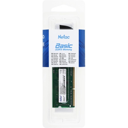Память DDR3L 4Gb 1600MHz Netac NTBSD3N16SP-04 - SO-DIMM 204-pin, 1.35В, CL11, Single Rank для ноутбуков