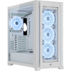 Корпус без блока питания/ Case Corsair iCUE 5000X RGB QL Edition, Midi-Tower, TG, 4x120mm RGB, 2xUSB-A 3.2, 1xUSB 3.2 Type-C, E-ATX, ATX, mATX, mITX White Corsair