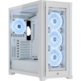 Корпус без блока питания/ Case Corsair iCUE 5000X RGB QL Edition, Midi-Tower, TG, 4x120mm RGB, 2xUSB-A 3.2, 1xUSB 3.2 Type-C, E-ATX, ATX, mATX, mITX White